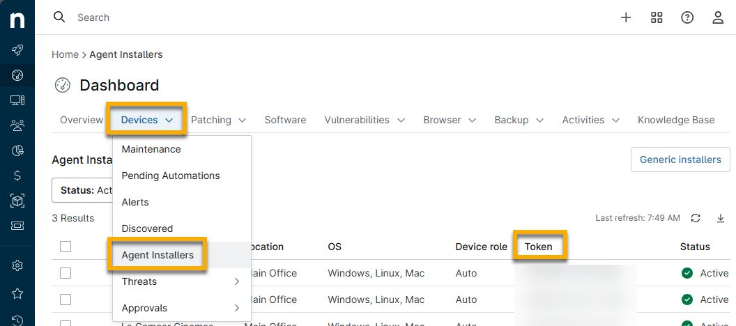 dashboard_agent installers_token.png
